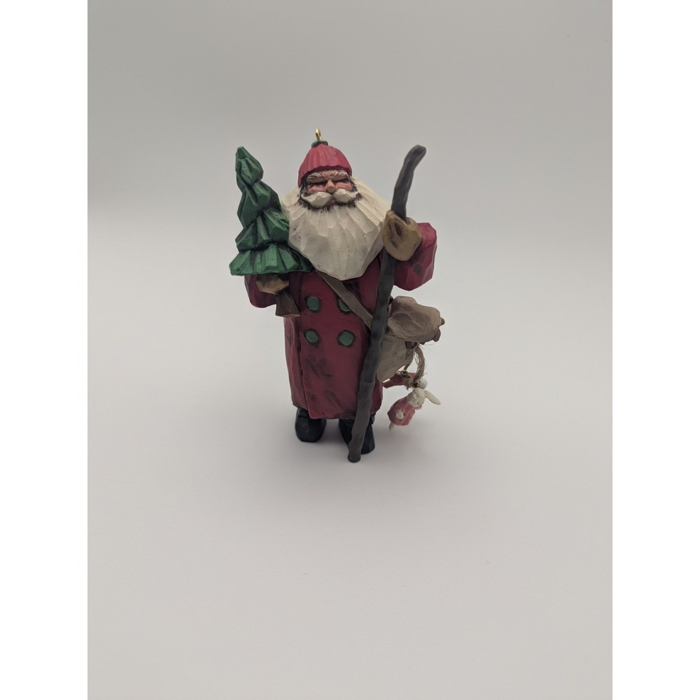 1998 Hallmark Keepsake Collectors Making His Way Santa Claus Ornament Folk Art